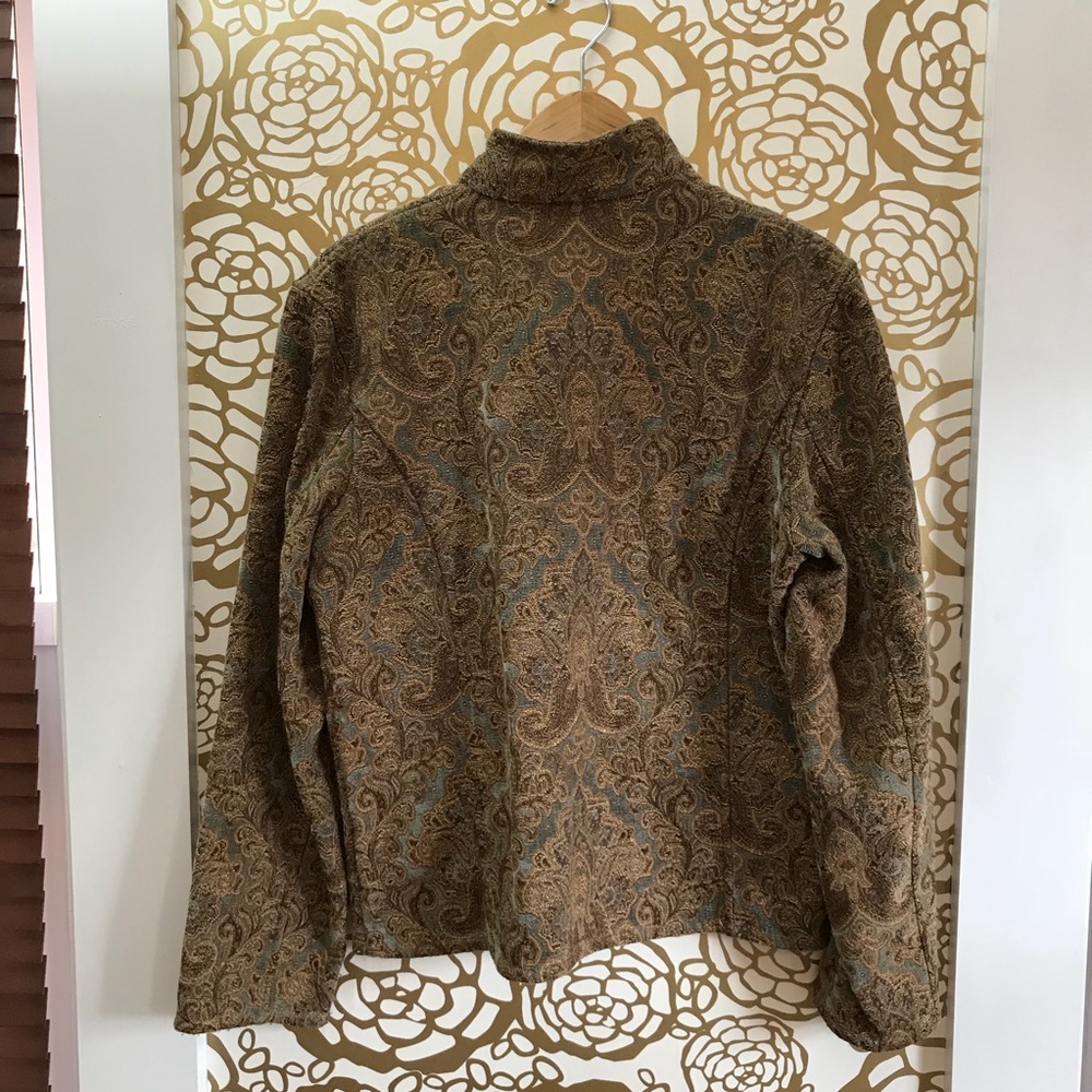 Flashback Tapestry Jacket Blue Brown Paisley Print - image 8